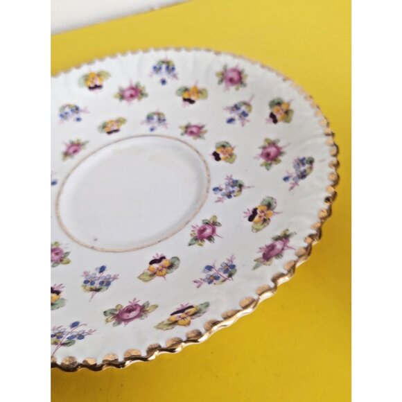 Royal Stafford England Cup & Saucer Set Forget me not pansies decorative handle. - Picture 9 of 11